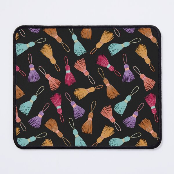 Item preview, Colourful Tassels Black background designed and sold by Lozzie Eliza Designs.