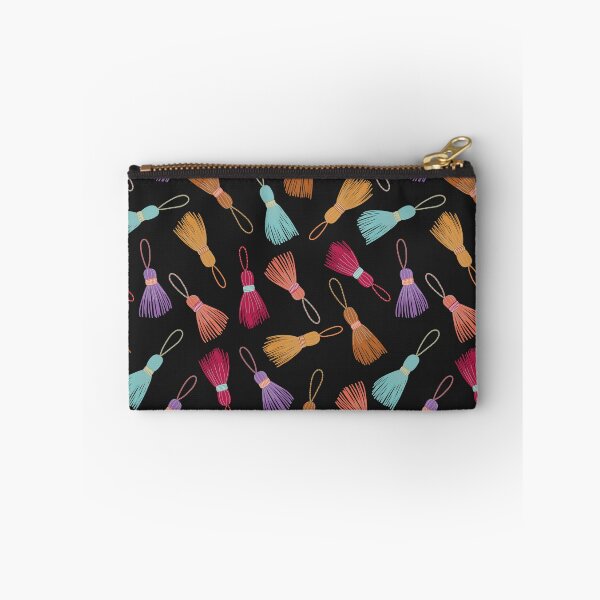 Item preview, Colourful Tassels Black background designed and sold by Lozzie Eliza Designs.