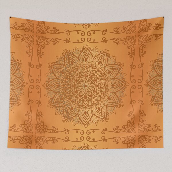 Item preview, Vintage Mandala / Faded Orange Gradient Mandala Pattern  designed and sold by SoccaTamam.