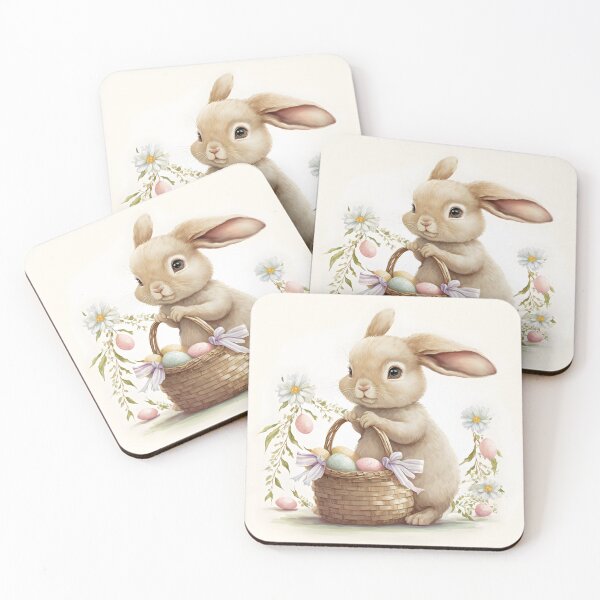 Item preview, Bunny with a basket of easter eggs designed and sold by AdamPolak.