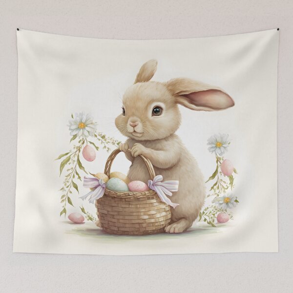 Item preview, Bunny with a basket of easter eggs designed and sold by AdamPolak.
