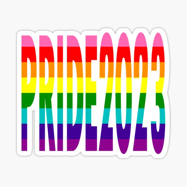 Item preview, Original 8 Stripes Rainbow Gay Pride Flag Colors Typography Pride 2023 designed and sold by URSparklingShop.