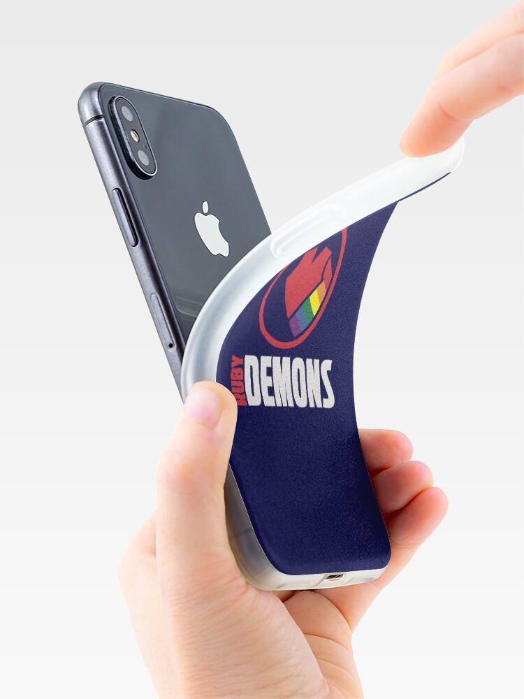 Alternate view of Ruby Demons logo (dark background) iPhone Case