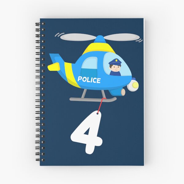 Item preview, Police Helicopter with Cop 4th Birthday Design designed and sold by samshirts.