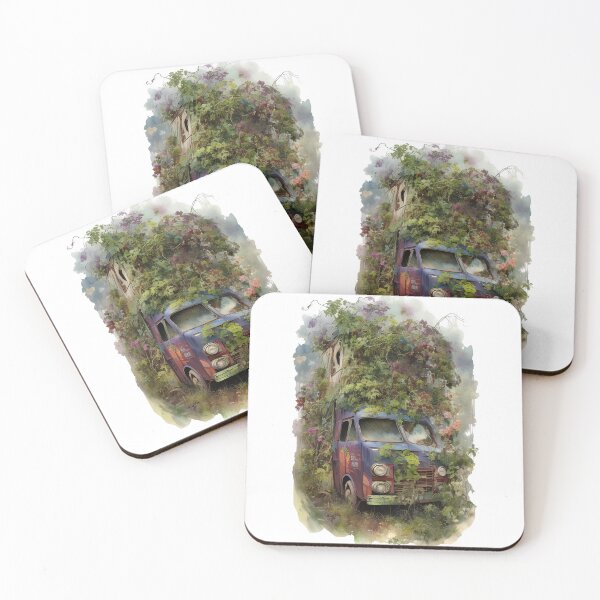 Item preview, Vintage Truck with Flowers designed and sold by Blok45.