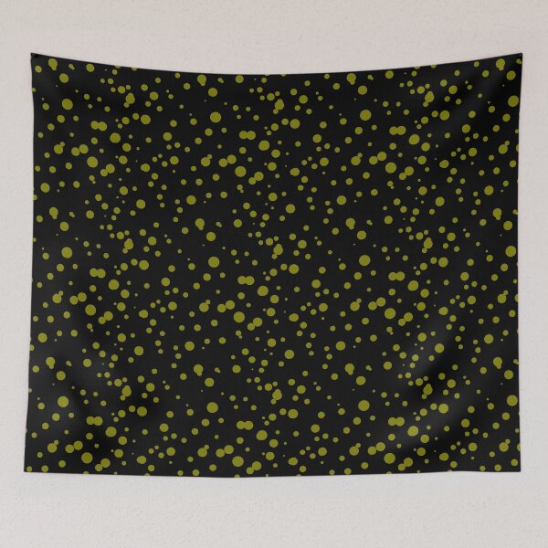Aperçu de l'œuvre Random Dots Repeat Khaki on Black 5748 créée et vendue par Art in My Loft.