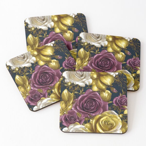 Item preview, Beautiful pattern of Metalic flowers designed and sold by Waveval.