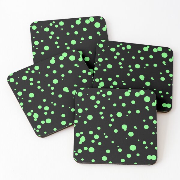Item preview, Random Dots Repeat Bright Green on Black 5748 designed and sold by Art in My Loft.