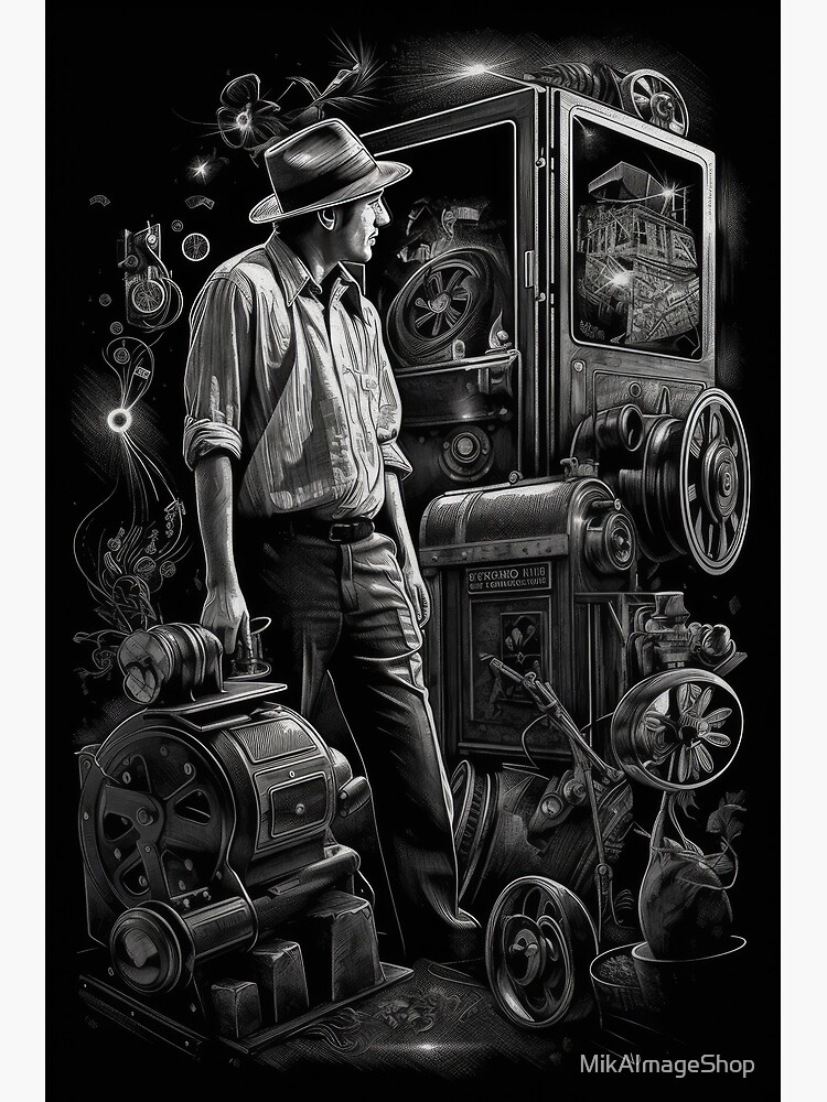 Disover Timeless Illustration Memories on Black and White Film v4 Premium Matte Vertical Poster