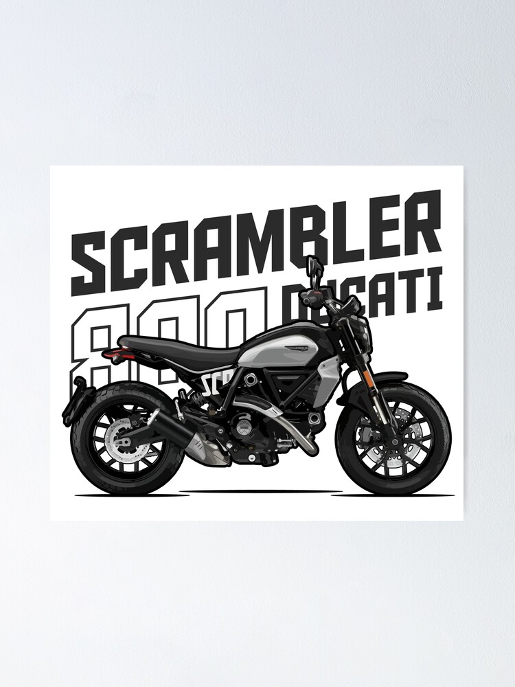 Ducati Scrambler 800 Icon - Black Poster for Sale by Tomislav Lozic