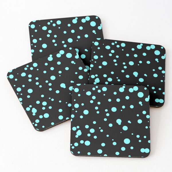 Item preview, Random Dots Repeat Cyan on Black 5748 designed and sold by Art in My Loft.