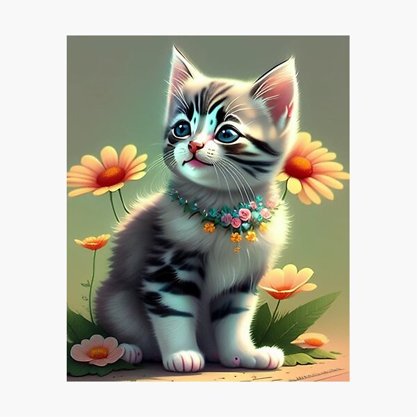 Item preview, Kitten In The Flowers designed and sold by BiancaDPetals.