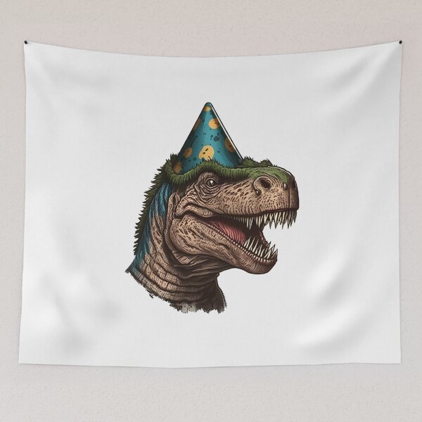 Item preview, Party Dinosaur Dino Head with Birthday Hat designed and sold by PatternBestFan.