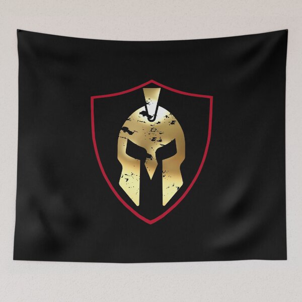 Item preview, Gold Spartan Helmet Black Gold Shield designed and sold by Yiorgos Designs.