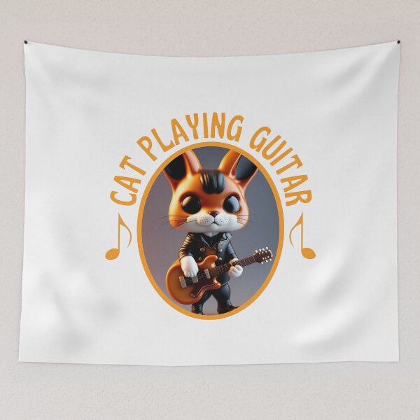 Item preview, Cat Playing Guitar Cute Kitty Playing Guitar Cat Lover designed and sold by designerpriti.