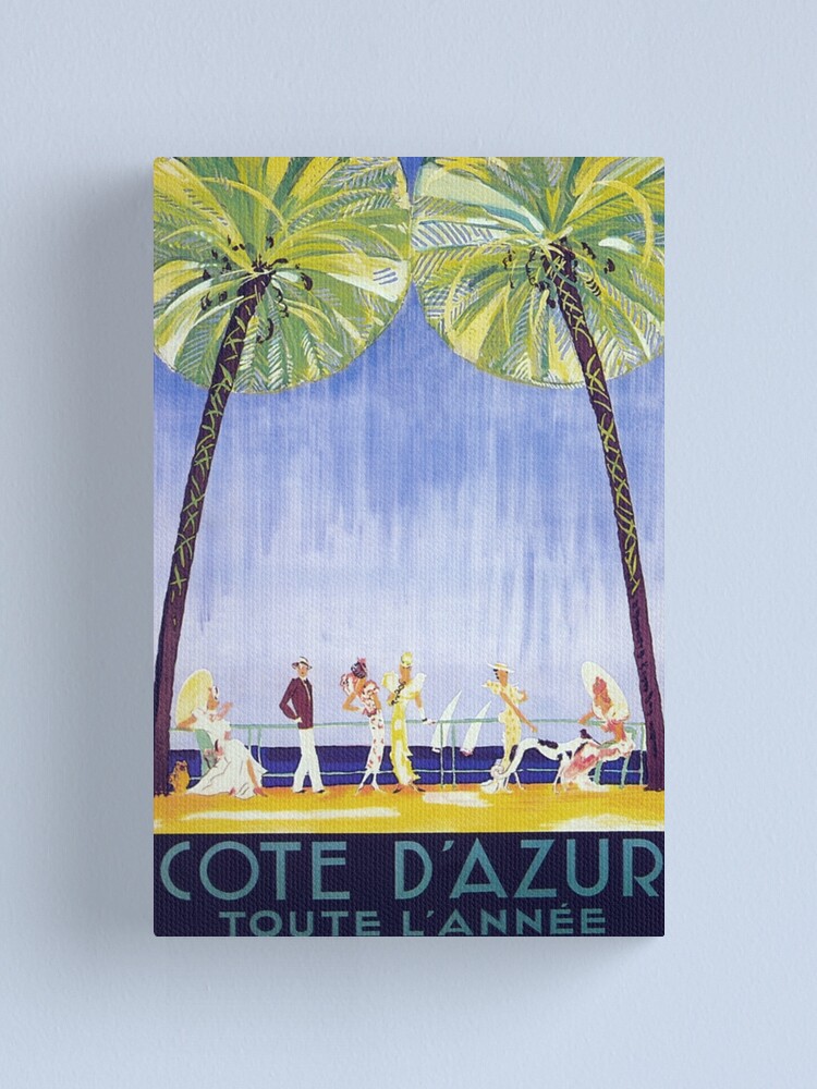 Alternate view of Cote d' Azur, France Vintage Travel Poster Canvas Print