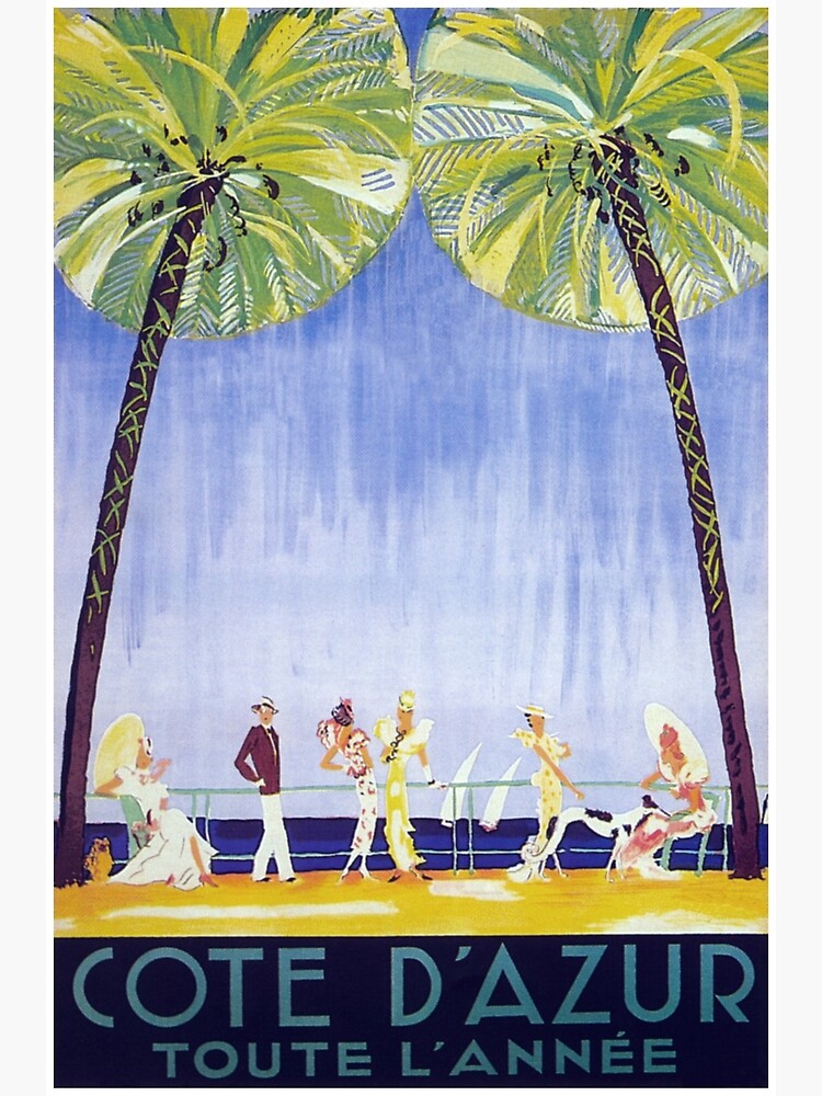 Cote d' Azur, France Vintage Travel Poster by vintagevivian