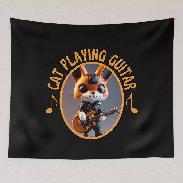Item preview, Cat Playing Guitar Cute Kitty Playing Guitar Cat Lover designed and sold by designerpriti.