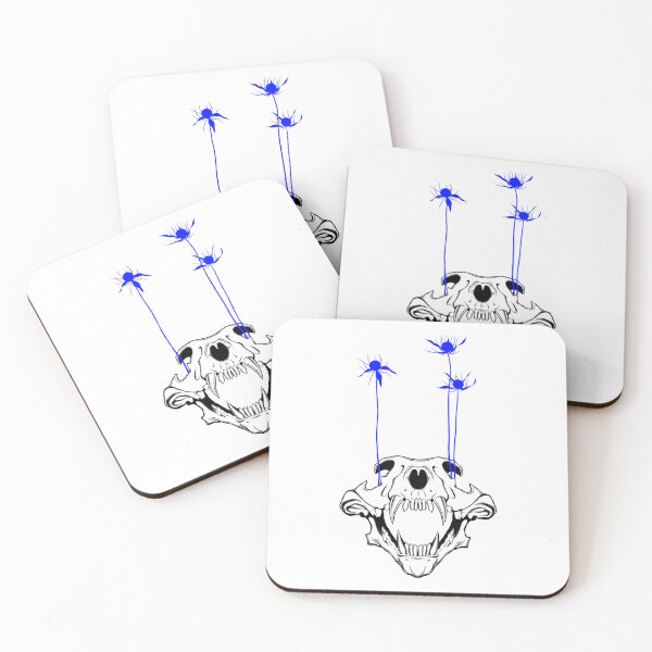 Item preview, Wolf skull minimalistic floral print designed and sold by AnnaBatist.