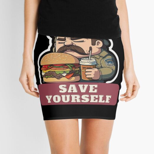Item preview, STRANGER THINGS, STRANGER THINGS NETFLIX, STRANGERTHINGS JIM HOPPER eating a pepperoni pizza saying save yourself  designed and sold by aquinavortex.