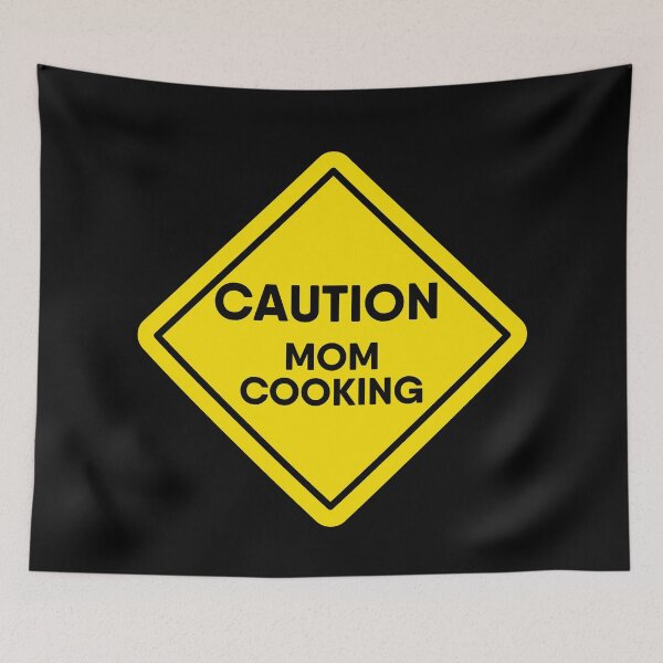 Item preview, Caution mom cooking Yellow Warning Sign designed and sold by RiciPaneto.