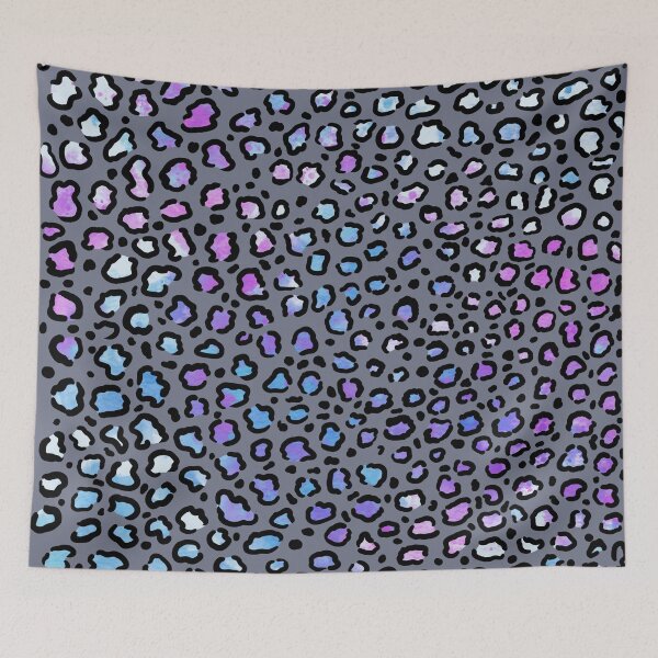 Item preview, Blue and Purple Watercolor Leopard Pattern designed and sold by BiscuitSnack.