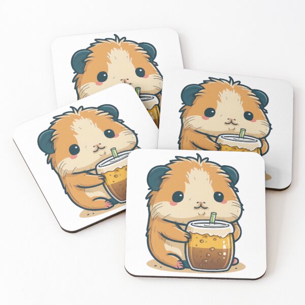 Item preview, Kawaii guinea pig drinking bubble tea designed and sold by fr4nk87.
