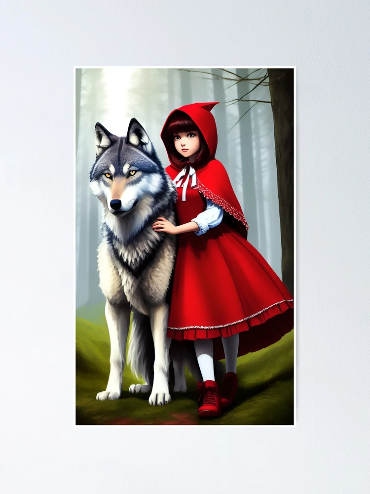 Little Red Riding Hood and Wolf Poster for Sale by Walkane