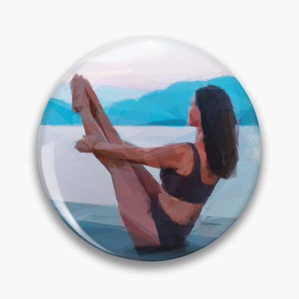 Item preview, Yoga woman on a pier by the sea. Image created using only triangles. designed and sold by janesg.
