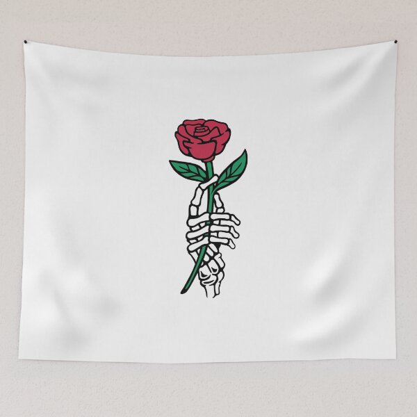 Item preview, Romantic Rose Skeleton Hand Holding Flower White by Tobe Fonseca designed and sold by Tobe Fonseca®.