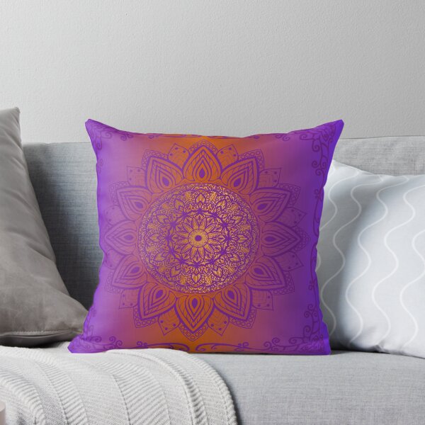 Vista previa del artículo con la obra «Mandala vintage / Patrón de mandala degradado naranja y morado descolorido», diseñado y vendido por SoccaTamam.