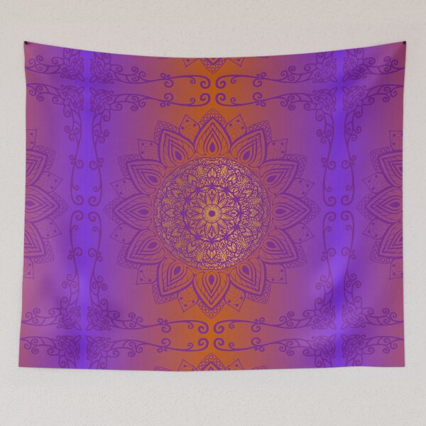 Item preview, Vintage Mandala / Faded Orange and Purple Gradient Mandala Pattern  designed and sold by SoccaTamam.