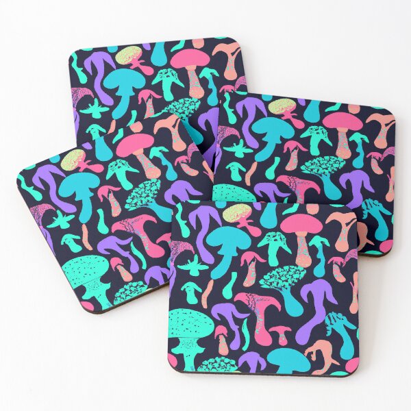 Item preview, Painted children's drawing colorful mushrooms designed and sold by HappyTrippy.