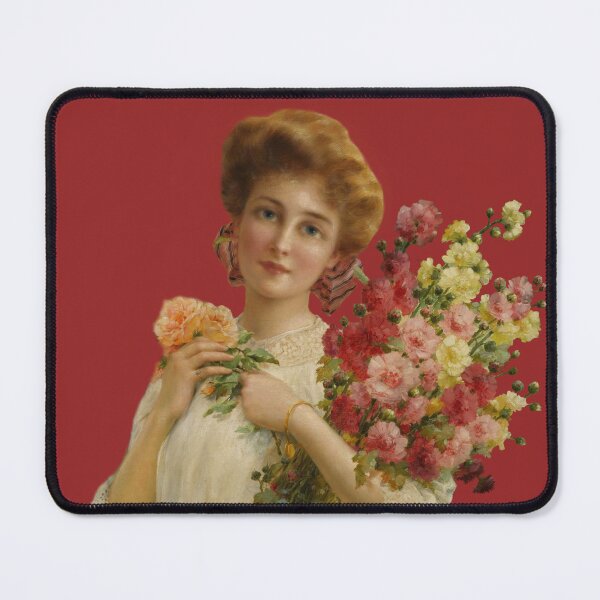 Item preview, Woman with a Bouquet of Roses - Painting Detail designed and sold by SALON DES ARTS.