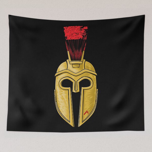 Item preview, Spartan Helmet Gold Red Lambda designed and sold by Yiorgos Designs.