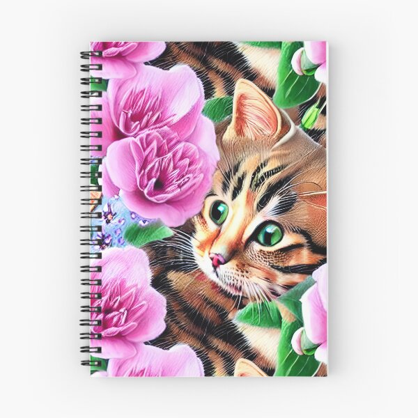 Artikelvorschau, Schöne Muster der süßen Katze in Blumen entworfen und verkauft von Waveval.