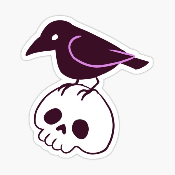 Item preview, Cute crow on a skull a fun halloween illustration  designed and sold by Yarafantasyart.