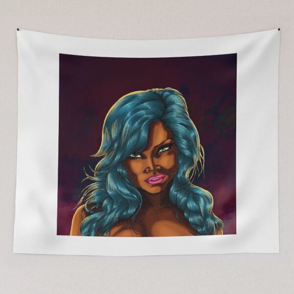 Item preview, Blue Haired Beauty (Crosshatched version) designed and sold by robsonroper.