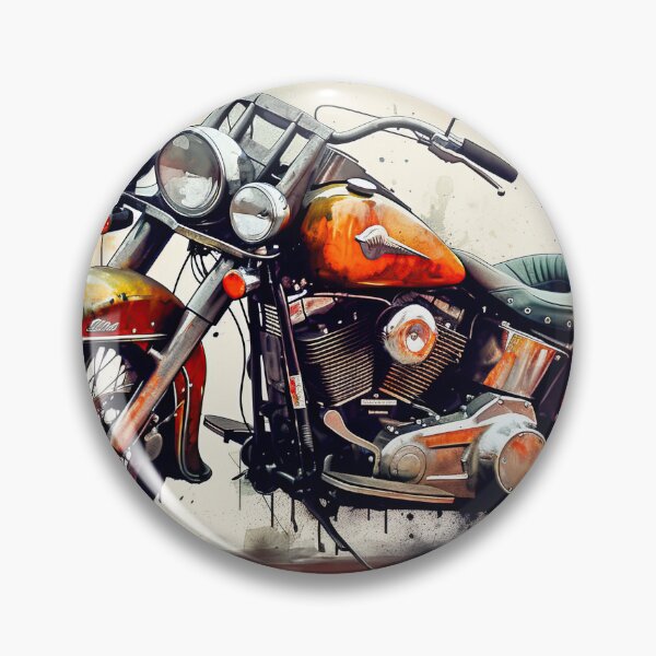 Item preview, Old School Harley in watercolor designed and sold by Rusty Wright.