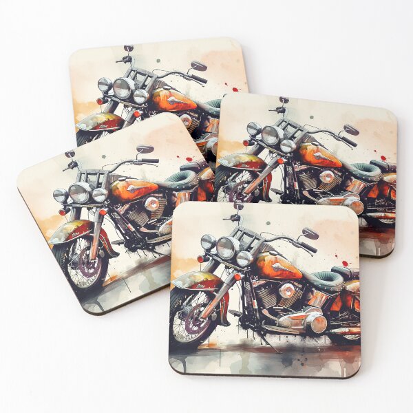 Item preview, Old School Harley in watercolor designed and sold by Rusty Wright.