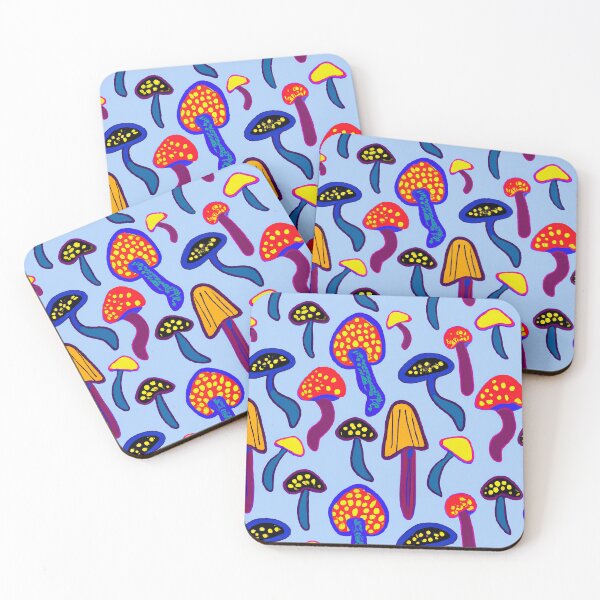 Item preview, Painted children's drawing colorful mushrooms designed and sold by HappyTrippy.