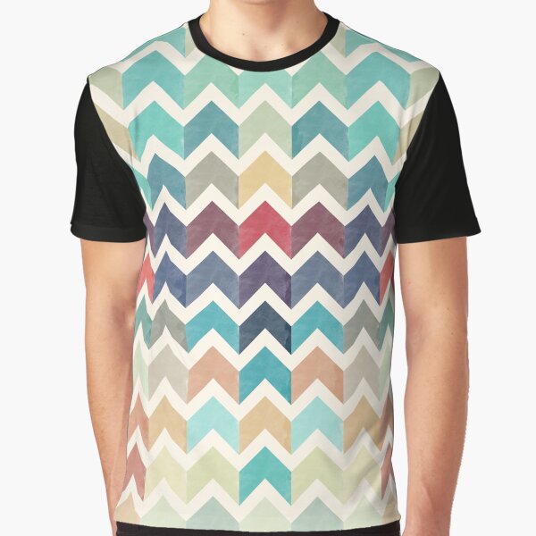 Watercolor Chevron Pattern Graphic T-Shirt