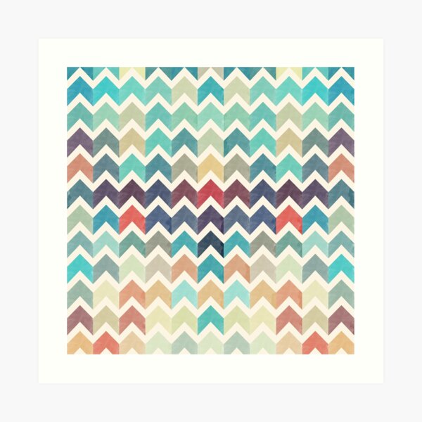 Watercolor Chevron Pattern Art Print