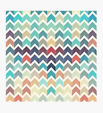 Watercolor Chevron Pattern Photographic Print