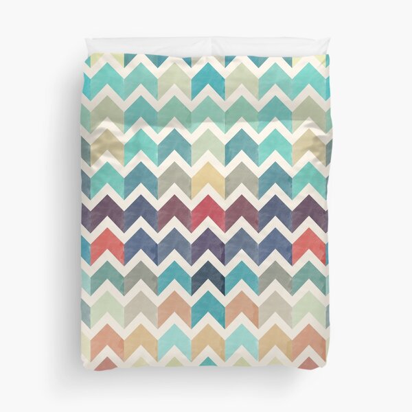 Watercolor Chevron Pattern Duvet Cover