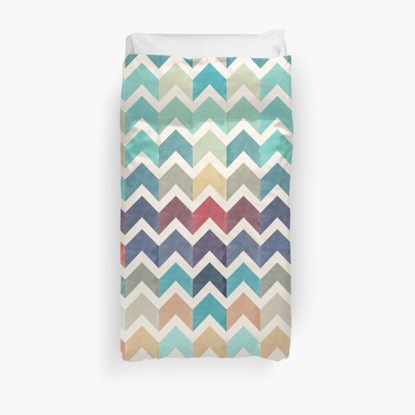 Watercolor Chevron Pattern Duvet Cover