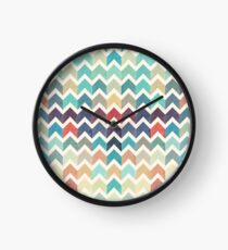 Watercolor Chevron Pattern Clock