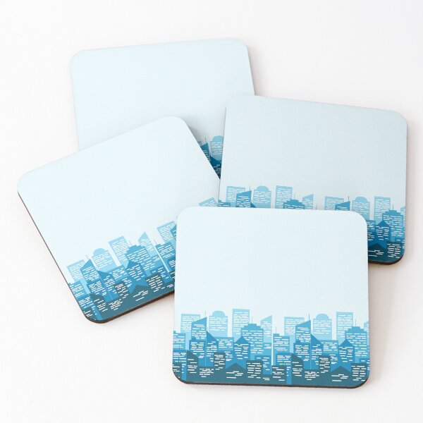 Item preview, blue urban city landscape with skycraper and building designed and sold by Ijjul322.