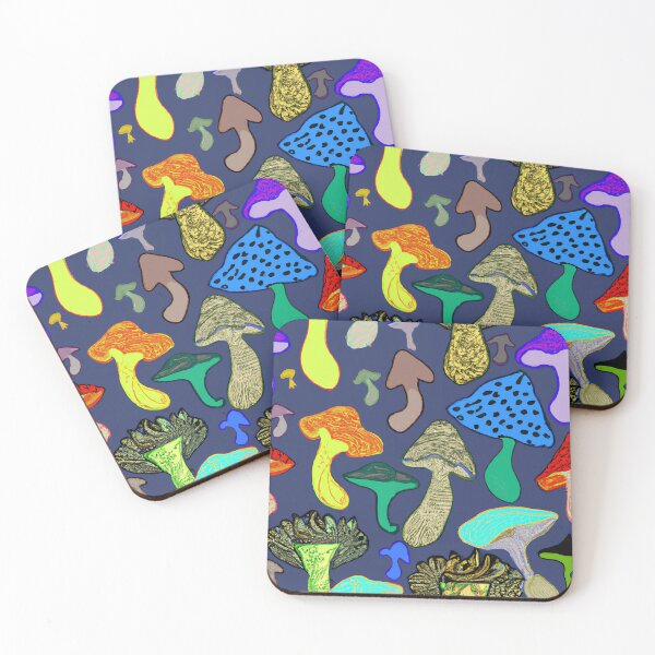 Item preview, Painted children's drawing colorful mushrooms designed and sold by HappyTrippy.