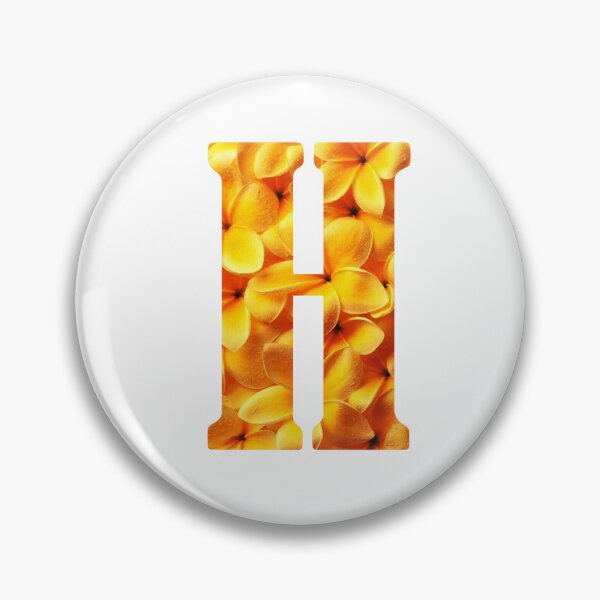 Artikelvorschau, H Botanical Monogram. Detailed YELLOW Flowers Drawing Sticker entworfen und verkauft von Cici-Chan.